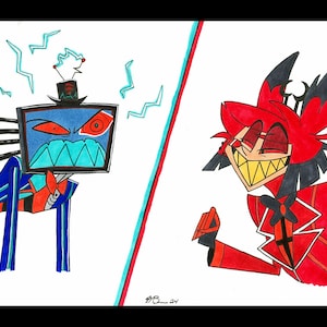 Hazbin Hotel Vox and Alastor Rival Print