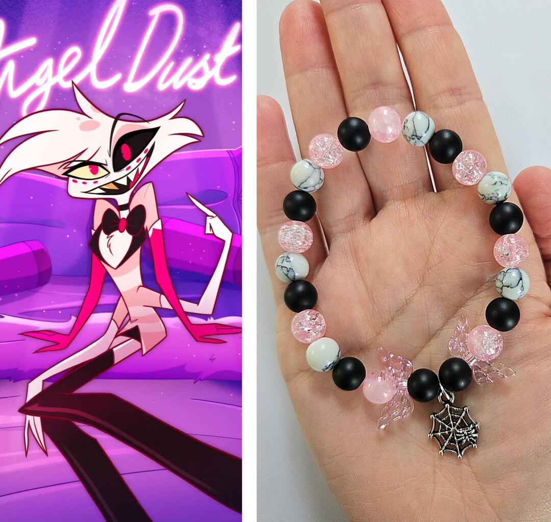 Hazbin Hotel Angel Dust Gemstone Bracelet - Etsy