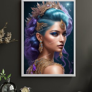 A Beautiful Mermaid Illustration - Stunning Mermaid Ai Art Print - Perfect Gift for Mermaid Lovers Everywhere, digital jpeg downloads file