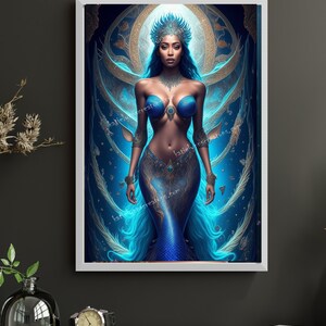 A Beautiful Mermaid Illustration - Stunning Mermaid Ai Art Print - Perfect Gift for Mermaid Lovers Everywhere, digital jpeg downloads file