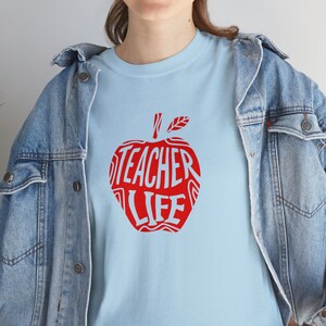 Teacher Life Apple Unisex Heavy Cotton TShirt, Teacher Life Shirt, Teacher Tee, Teacher Tshirt, Teacher Gift, Teacher Life Tshirt, Teacher