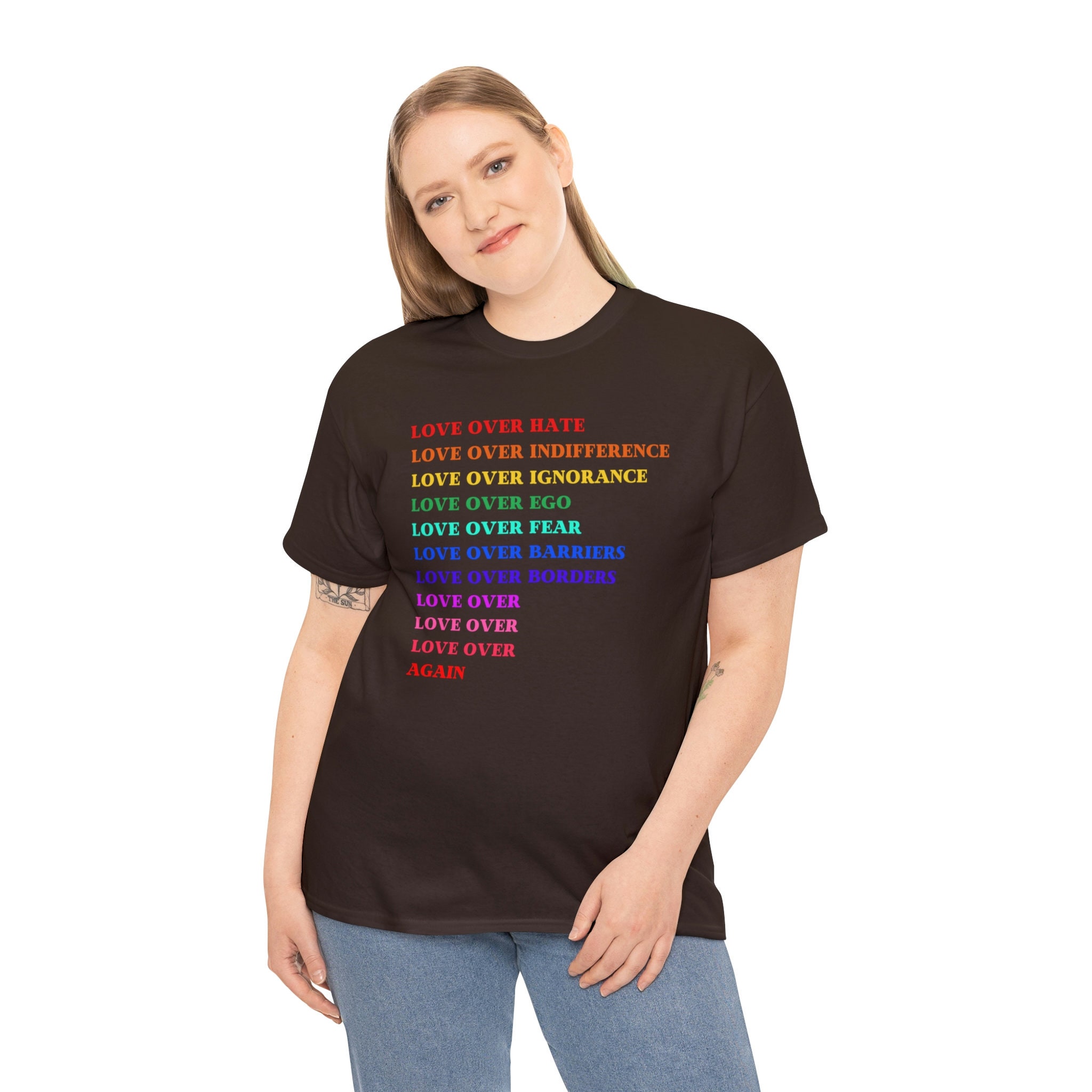 Love Over Hate, Love Over Indifference T-Shirt Love Over Hate, Love Over Indifference T-Shirt