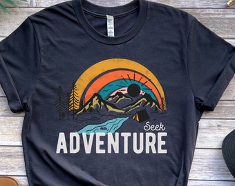 Adventure T Shirt, Vintage Adventure Shirt, Camper Gifts, Camping Shirts, Hiker TShirts, Nature Lover Shirt, Camping Gift, Vacation Shirt