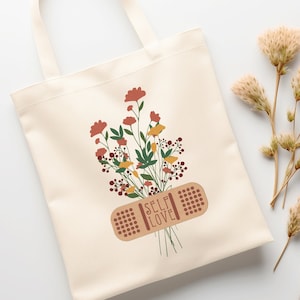Gift for Women,Inspirational Saying Gift,Love Yourself Gift,Cool Tote Bag,Birthday Gift for Friend,Gift for Mom,Affirmation Self Love Gift