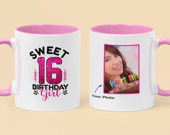 Personalized 16th Birthday Photo Coffee Mug,Custom 16th Birthday Photo Mug,Personalized 16th Birthday Gift,16th Birthday Gift, Sweet Sixteen