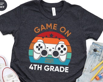 Game On 4th Grade Shirt,Back to School Shirt,Gamer Student Shirt,First Day of School,4th Grade Teacher Shirt,Boys Fourth Grade Tee,4th Grade