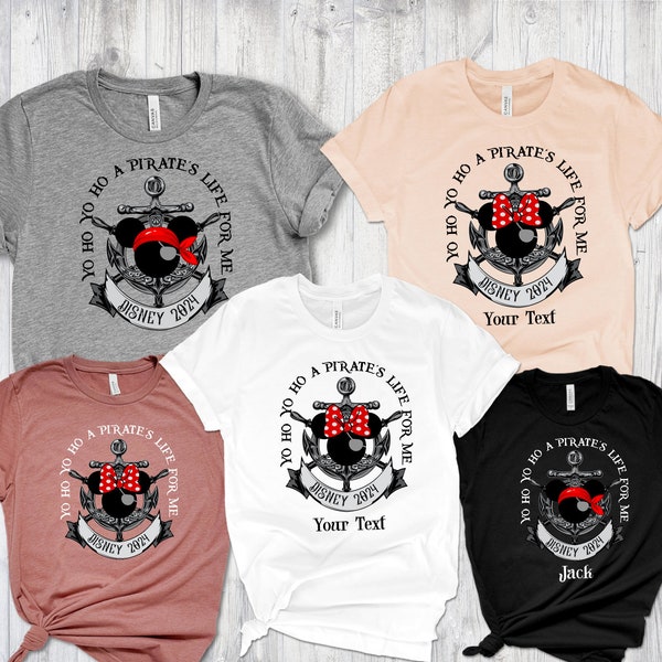 Custom Disney Cruise Family Shirts, Mickey Minnie Pirates T-Shirt, Pirates of The Caribbean Tees, Family Cruise Shirts,Disney Matching Tees