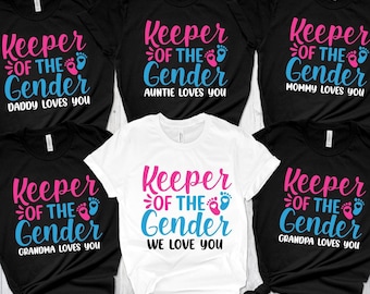 Custom Gender Reveal Shirt: Keeper of the Gender, Family Matching