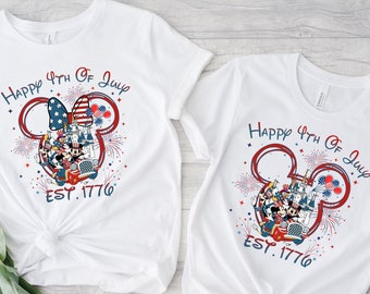 Disney 4th of July Shirts, Happy 4th of July, Mickey and Minnie 4th of July Shirts, Disney World Independence day Matching Shirts,4th of Tee