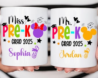 Custom Disney Graduation Mug,Personalized 2025 Graduate Gift Mug,Disney Coffee Mug, Graduation Gift,Mickey And Minnie Mug, Class of 2025