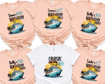 Custom Birthday Cruise Shirts, Birthday Cruise Crew Shirts, Personalized Name Age Birthday Cruise Crew Shirt, Family Birthday Cruise Shirt