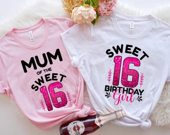 Sweet 16 Birthday Shirt,16th Birthday Shirt,Birthday party tees,Sweet 16 Gift,16th Birthday Gift,16 Birthday Girl Shirt, Cute Birthday Girl