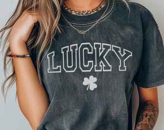 Comfort Colors Embroidered St Patrick's Day Lucky Shirt