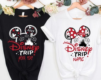 Custom Disney Trip Shirt,Personalized Disney Family Vacation 2024 Shirt,Disney Shirt, Disney Mickey Minnie Family Tees,Disneyland 2024 Shirt