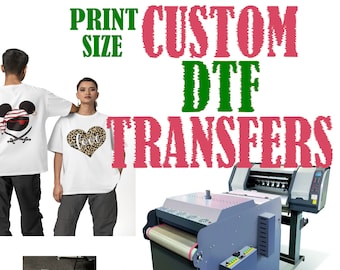 Custom Print Size, Full Color DTF, Shirt Heat Transfer, Ready To Apply, Express DTF,Custom DTF,Direct To Film,Dtf Screen Print,Bulk Printing