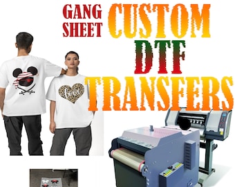 Custom Gang Sheet, Full Color DTF, Shirt Heat Transfer, Ready To Apply, Express DTF,Custom DTF,Direct To Film,Dtf Screen Print,Bulk Printing