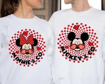 Disney Valentine Sweatshirt, Disney Matching Couples Sweatshirt, Valentine Mickey and Minnie Shirt, Disney Valentine Shirt,Disney Family Tee