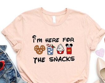I'm Here For The Snacks, Disney Trip Shirts, Disney Food Beer Shirts, Disneyworld Vacation T-shirt, Family Disney Trip Shirt, Custom Disney