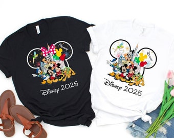 Custom Disneyland Matching Family Shirts, Disney 2025 Mickey Minnie Shirt, Disney Family Trip Shirts,Personalized Disney Vacation T-Shirt