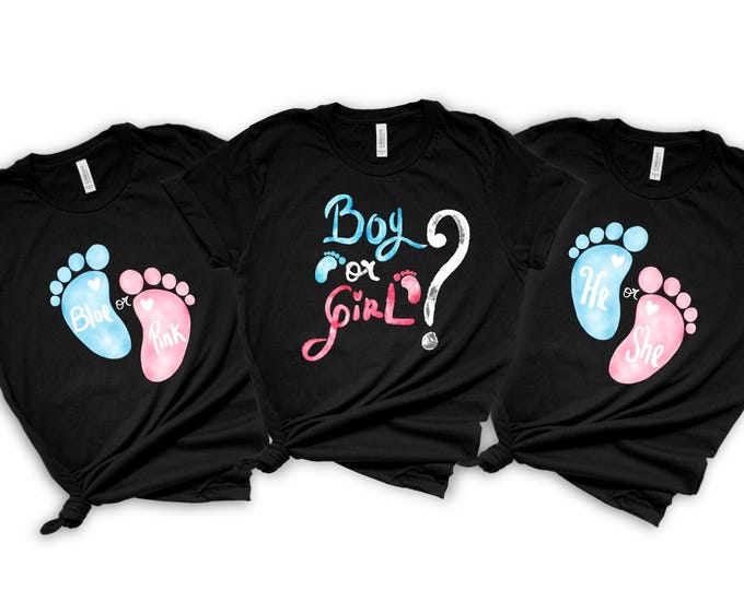 Gender Reveal Shirt Pregnancy Announcement Shirt Baby Shower Shirt He ...