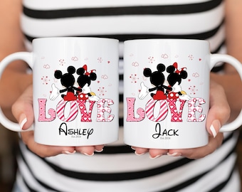 Personalized Couple Mouse Matching Mug,Minnie and Mickey Mouse couples set mug,Mickey And Minnie Valentines Mug,Valentines Gift,Gift For Her