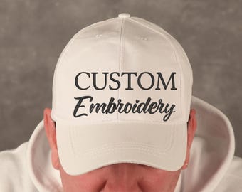 Personalized Embroidered Hat, Sorority hat, Custom Embroidery Logo, Bachelorette hats, Baseball Dad, Small Business Merch, 6 Panel Twill Cap
