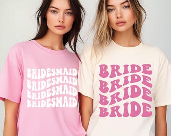 Comfort Colors® Bride Bridesmaid Shirt,Bridal Party Shirt,Matching Bridesmaid Shirt,Retro Bride Shirt, Bridesmaid Gift, Bride Tee