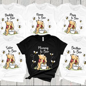 Winnie The Pooh Mommy to Bee Shirt,Mommy To Bee Sweatshirt,Mommy Daddy to Bee Shirt,, Pooh Bear Daddy to Bee Tee Disney Pregnancy Sweatshirt