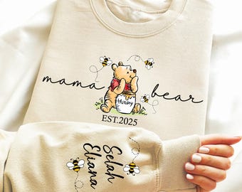 Custom Mama Bear Sweatshirt: Personalized Mom Gift with Kids Names