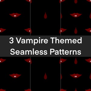 Vampire Fangs and Blood Drops Seamless Repeatable Pattern | Spooky Digital Paper | Halloween Digital Paper