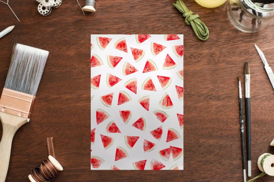 Polymer Clay Transfer Paper, Clay Transfer Paper, Watercolor Watermelon , Polymer Clay Transfer