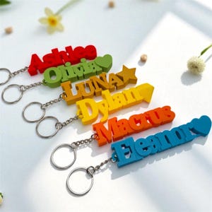 Custom 3D Printed Keychain / Keyring Personalized Gifts for Children - Gifts for Her - Gifts for Him - Party Bag Fillers -  Name Tags