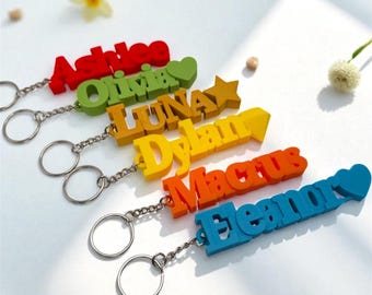 Custom 3D Printed Keychain / Keyring Personalized Gifts for Children - Gifts for Her - Gifts for Him - Party Bag Fillers -  Name Tags