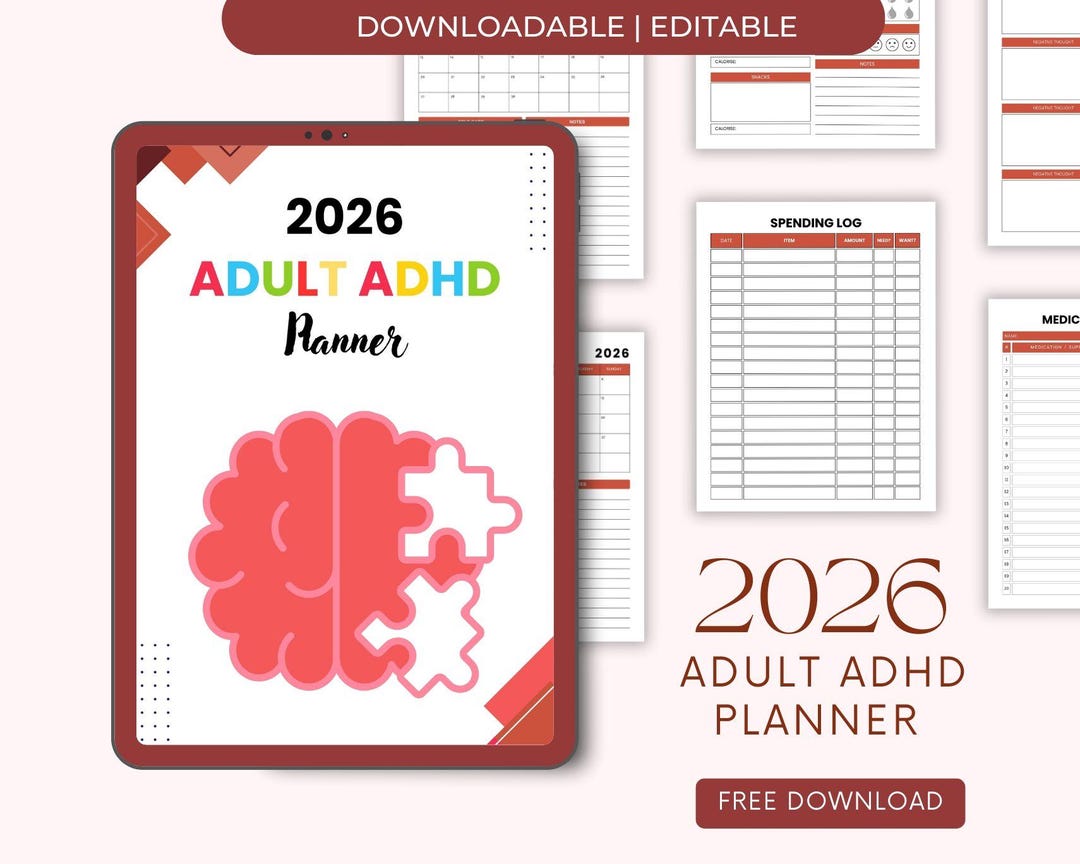 2026 ADHD Planner for Adults, Daily Focus Organizer, Neurodivergent ...