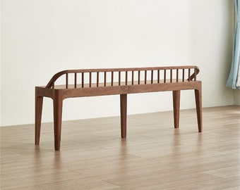Ash Wood Bench Indoor Seating Bench with 4 Legs
