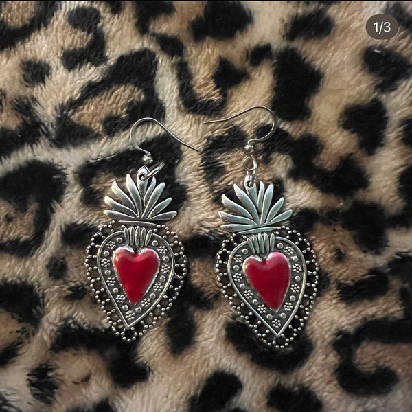 sacred heart earrings