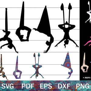 Pacote SVG de rede aérea, Aerialist SVG, arquivos digitais de design de camisa de ioga aérea, artes aéreas PNG, clipart de sedas aéreas, estilingue aéreo svg