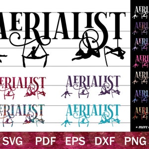 Aerialist SVG bundel, antenne zijde SVG, luchtfoto touw shirt ontwerp digitale bestanden, luchtkunst PNG, Lyra illustraties, splitst circus silhouet