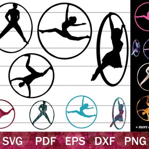 Cyr Wheel SVG Bundle, Cirque SVG, Cyr Wheel Shirt Design Digital Files, Circus Artist PNG, Circus Performer Clip Art