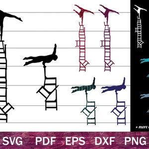 Paquete SVG de equilibrio de silla de circo, Handstand SVG, archivos digitales de diseño de camisa de circo, Cirque Acrobat PNG, Hand Balancer Clip Art