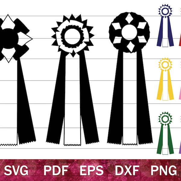 Award Ribbons SVG for Cricut, First Place Ribbon Clip Art, Grand Champion Blue Ribbon SVG Silhouette Files, Best in Show Clip Art for Crafts