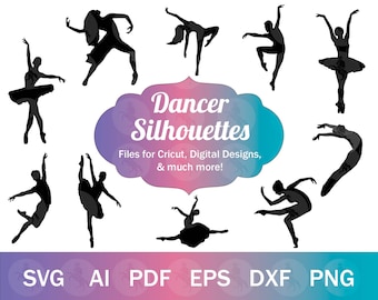 Dancer SVG for Cricut, Contemporary Dance Clip Art, Ballet SVG, Ballerina PNG, Male Dancer svg Silhouette Files, Ballet Clip Art for Crafts