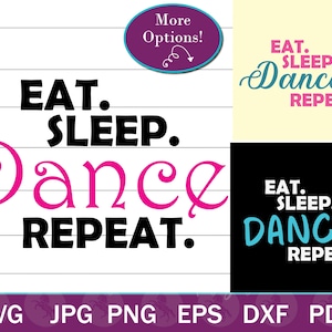 Essen Schlaf Tanz wiederholen SVG PNG, Tänzer SVG, Massage Therapie Shirt Aufkleber Design, Ballett Hip Hop Jazz irischer zeitgenössischer Tanz Clip Art