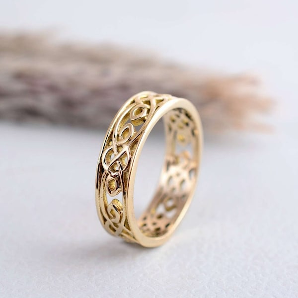 celtic Ring, Knot Band Ring,18k Gold Ring, Celtic Trinity Ring, Band Ring, Men And women Ring, Birthday Gift, Handmade Ring, Gold Jewelry