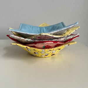 Free Shipping Microwave Bowl Holder, Bowl Cozy, Hot Pad for Bowls, Pot Holder, Reversible Bowl Cozy, Hot Bowl Holder, Bowl for Microwave
