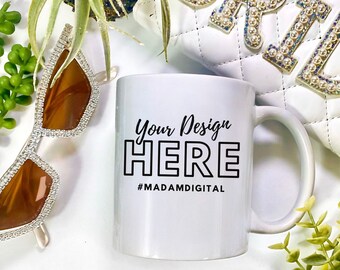 Bride Theme 11 oz. Mug Mock-Up | POD Mug | Canva Mockup Mug | Coffee Mug Mockup