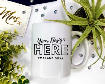 Bridal Theme 11 oz. Mug Mock-Up | POD Mug | Canva Mockup Mug | Coffee Mug Mockup