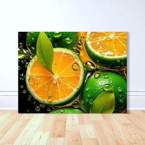 Calamansi Sliced Canvas Art Print, Philippines Art, Filipino Art, Pinoy Art, Filipino, Philippines Gift, Filipino Food, Filipino Restaurant