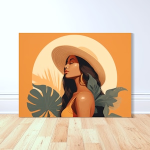 Sunkissed Filipina Canvas Art Print, Filipino Art, Philippines Art, Pinay Art, Filipina Art, Philippines Gift, Filipino Decor, Boho Art