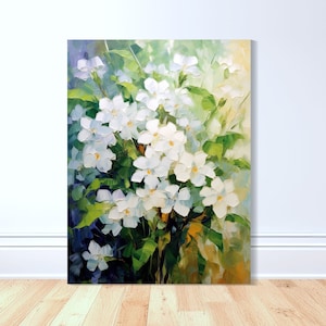 Sampaguita Symphony Canvas Art Print, Philippines Art, Oil Painting Print, Sampaguita, Filipino Art, Pinoy Art, Filipino, Flowers